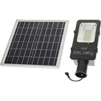 JANDEI - Farola LED 60W Solar Exterior IP65 Panel Orientable 120 LEDS 1375 Lúmenes 6000K Blanco Frío Batería Ion-Litio